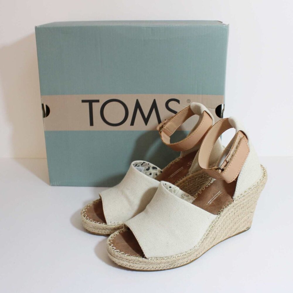 TOMS Marisol Natural Canvas Wedge Sandal